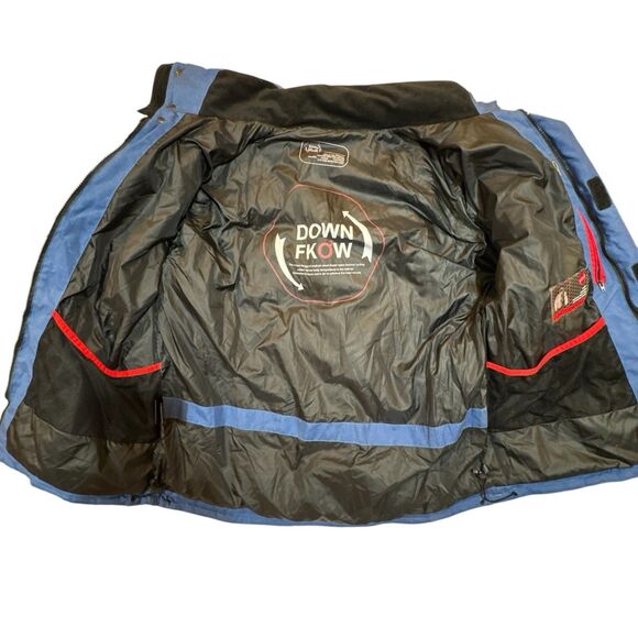 Down FkOW Women's Blue Down Feather Puffer Jacket Medium Winter Coat Technical - Picture 5 of 16